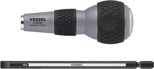 VESSEL 230W-6 Ball Grip Replacement Penetration Driver -6 Bit Included