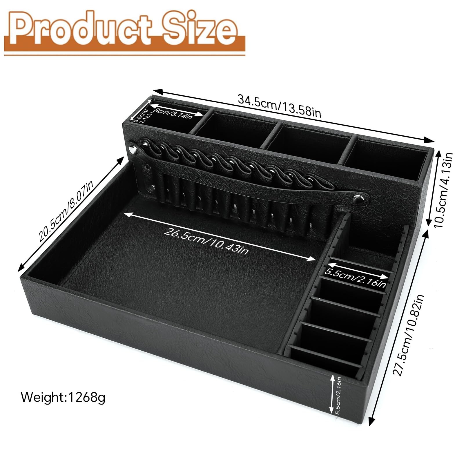 Barber Organizer Tray, 13.9 x 11.2 x 4.4 inch Adjustable Station for Clippers…