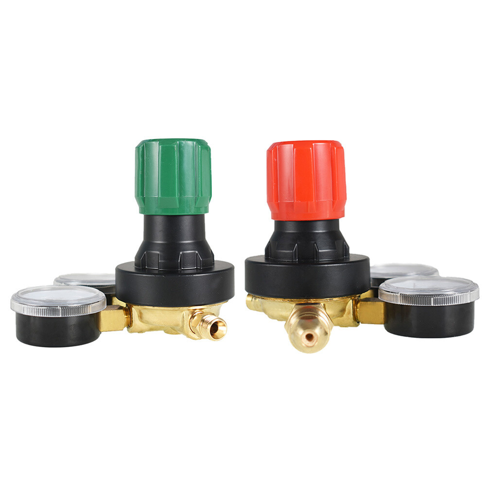 Dual Welding Gas Gauges, Oxygen (CGA-540) and Acetylene (CGA-510) Regulators