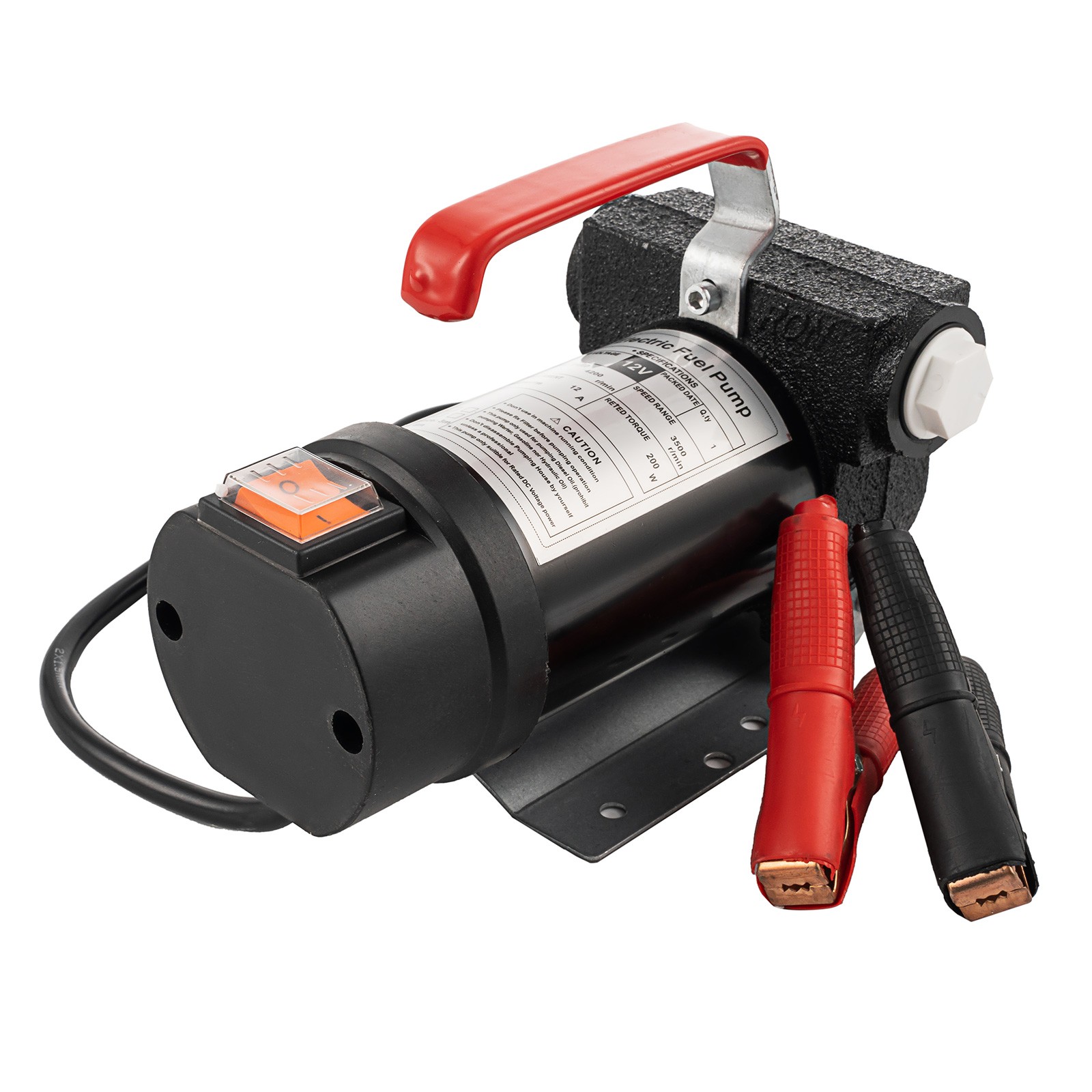 Fuel Transfer Pump 200W Electric Diesel Kerosene Pump 12V DC 10GPM Nozzle Hoses