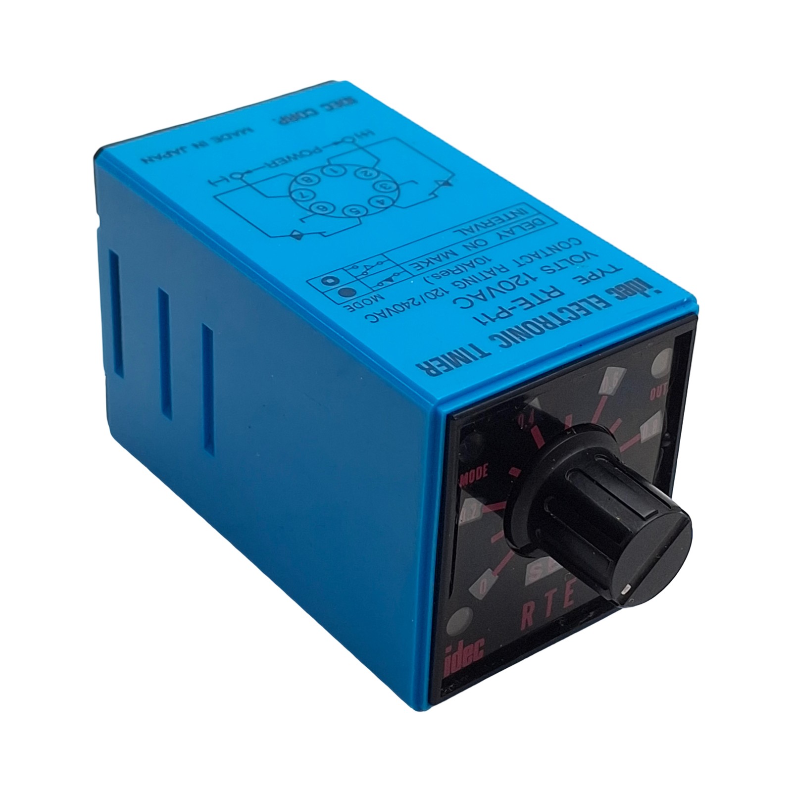 Idec RTE-P11-120VAC Time Delay Relay, 0.1s-10min Range, DPDT, 120VAC Coil
