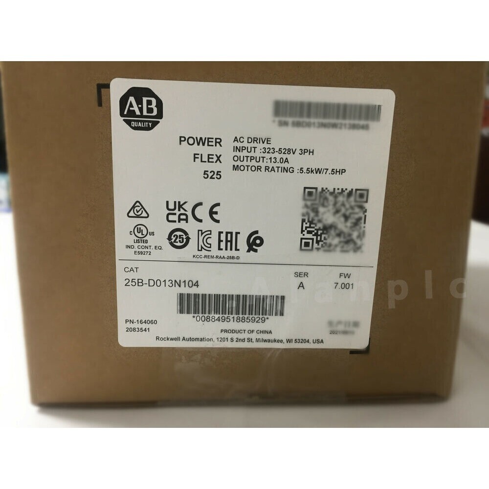 Allen-Bradley PowerFlex 525 AB 25B-D013N104 AC Drive 25BD013N104 US Free Tax