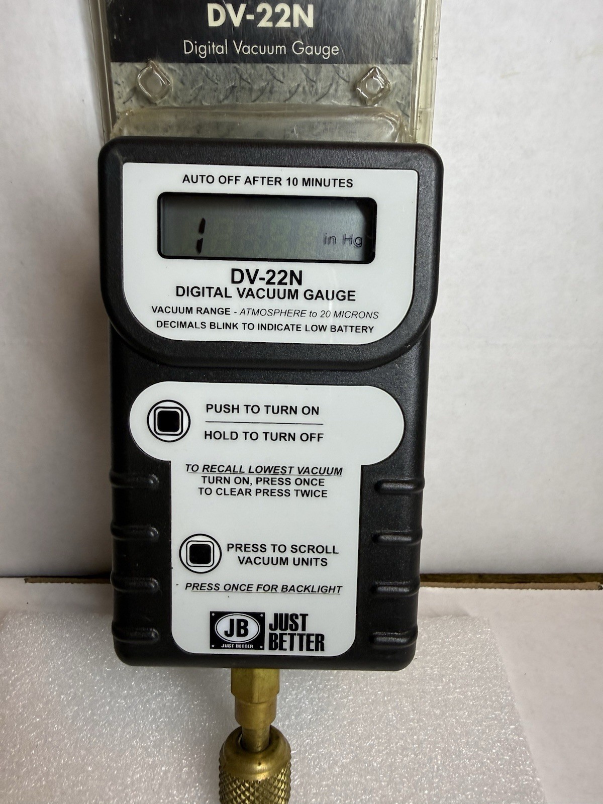 OEM JB, Just Better Industries Part # DV-22N Digital Vacuum Gauge