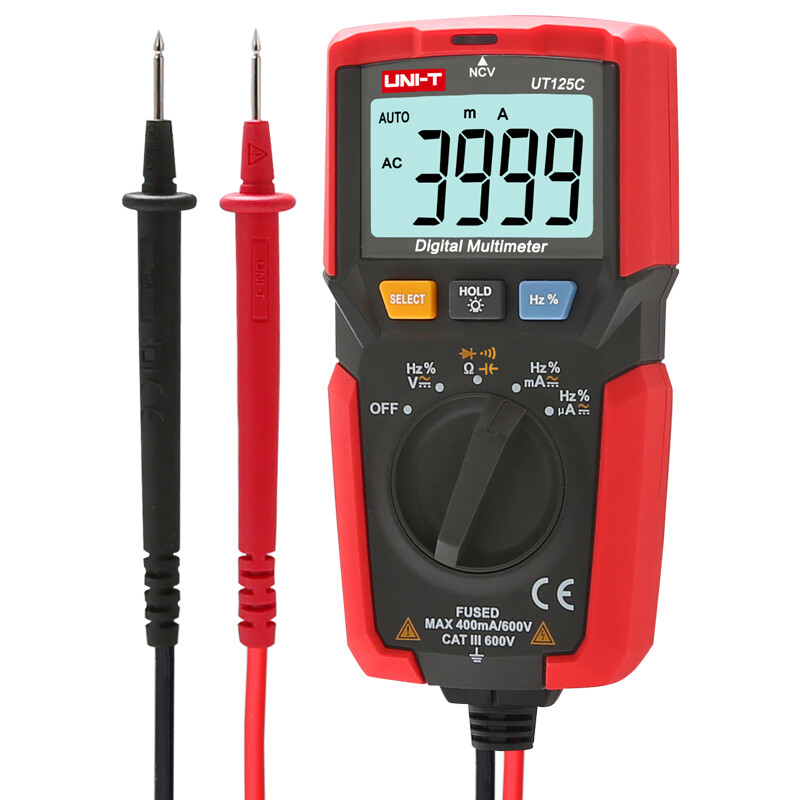UNI-T Pocket Multimeter Digital NCV AC DC Voltmeter Ammeter Ohm Cap Test UT125C
