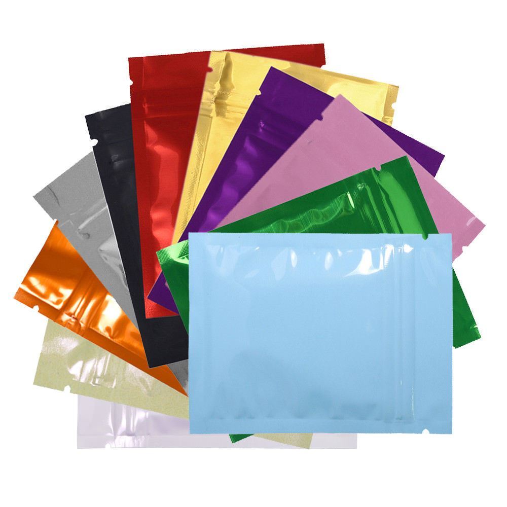 Multi-Size Both Sided Colored Glossy Mylar Foil Zipper Seal Bag Wholesale Z01