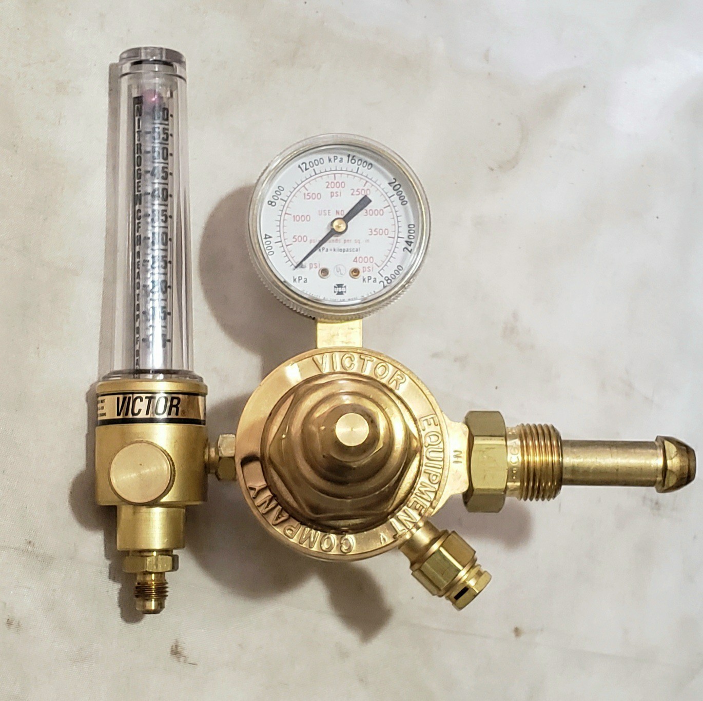 Victor HVTS 2530-580 Two Stage Nitorgen Air Flowmeter Regulator Made In USA