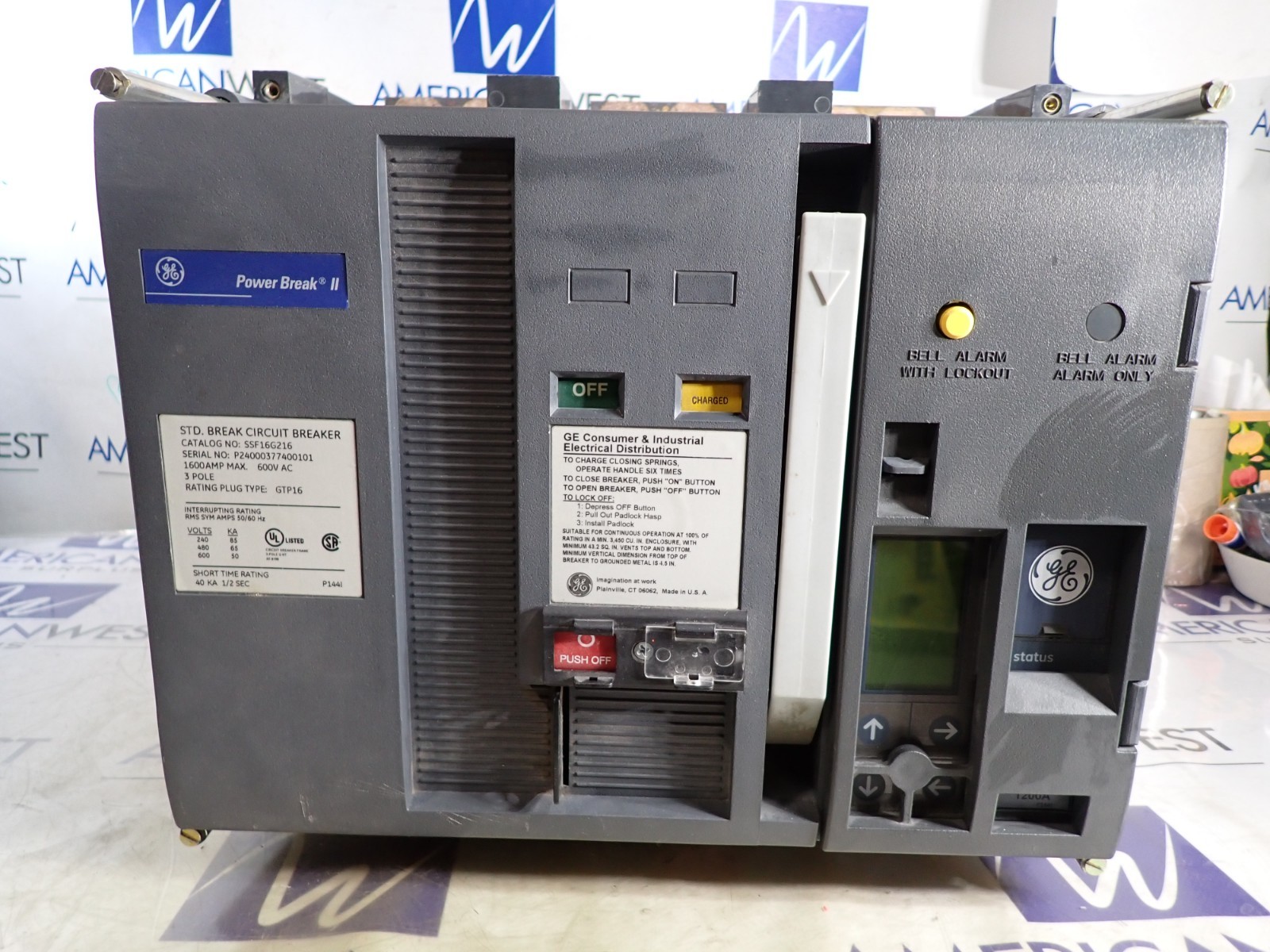 GE Power Break II SSF16G216 1600 amp 65kA@480v GB216L4XXXFXXX -TESTED