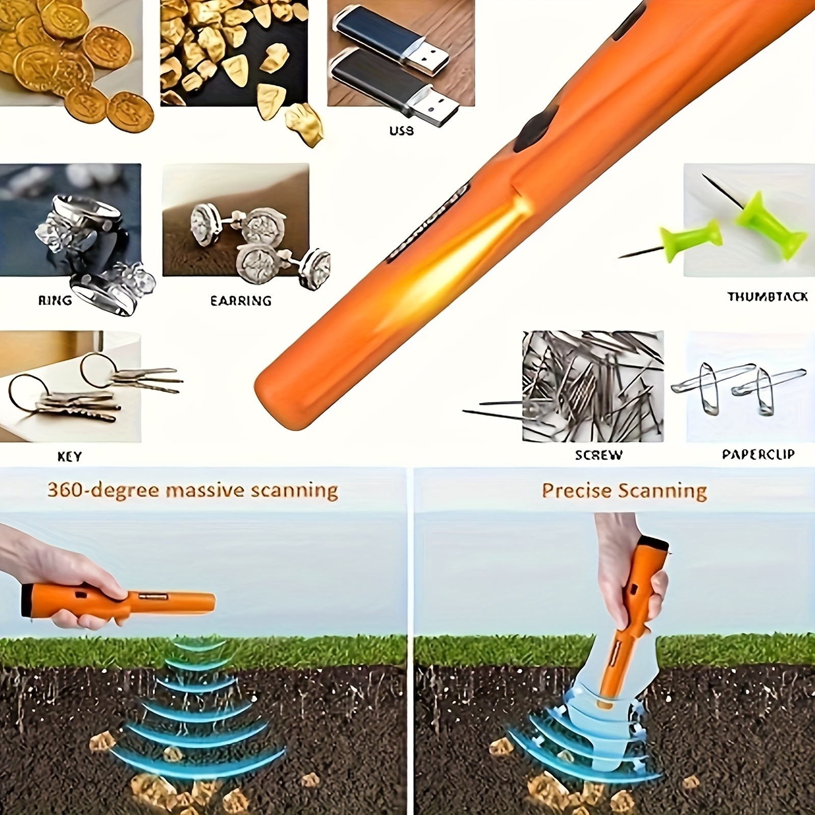 Metal Detector HandHeld Pro Pinpointer Pointer Probe Sensitive Tester Waterproof