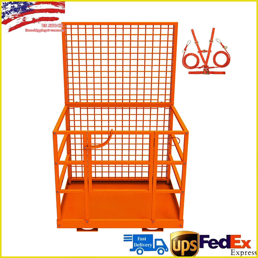 Forklift Safety Cage 43″x45″ Forklift Man Basket Work Platform 1800lbs Capacity