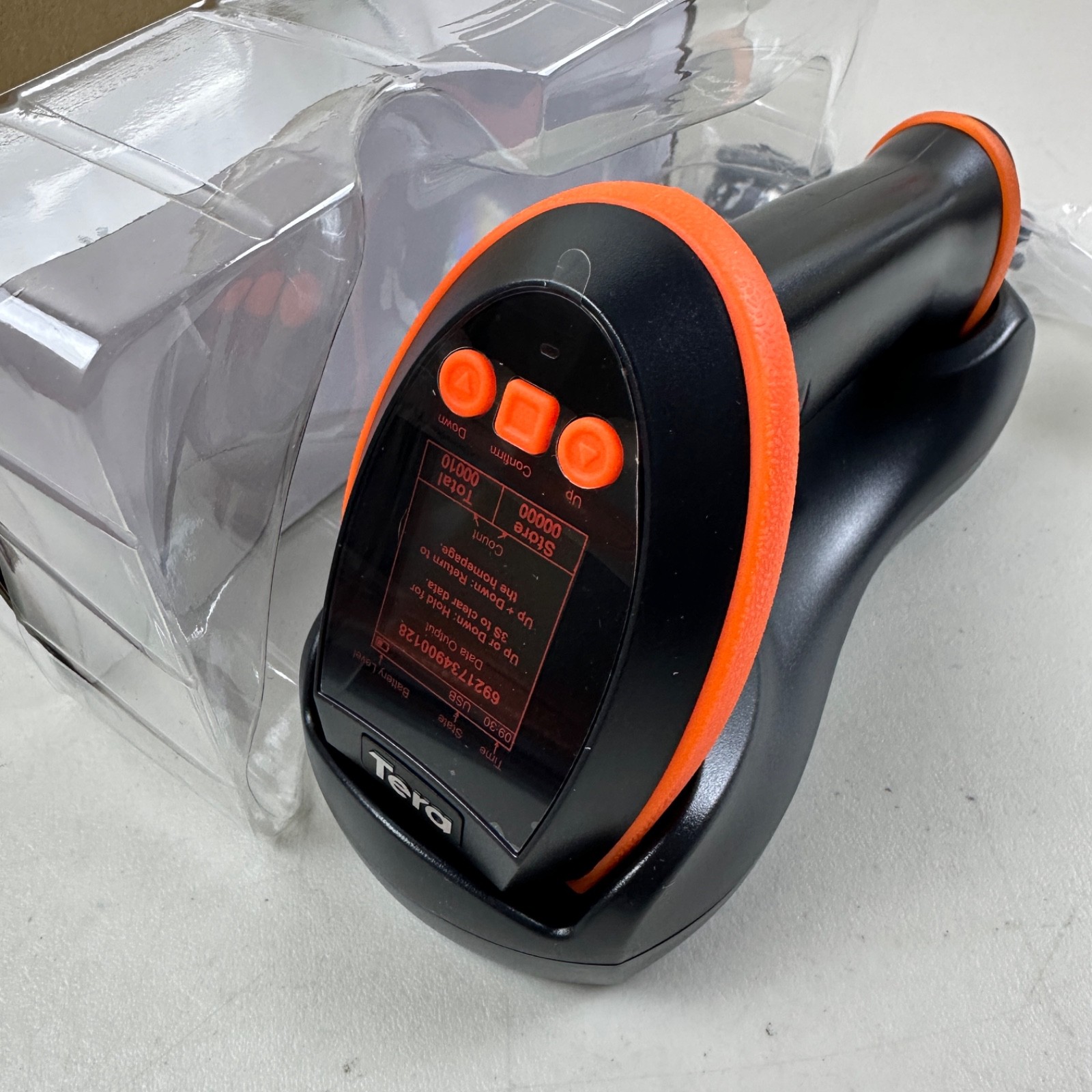Tera Barcode Scanner Wireless with Screen Pro Version 1D 2D QR HW0009 Orange