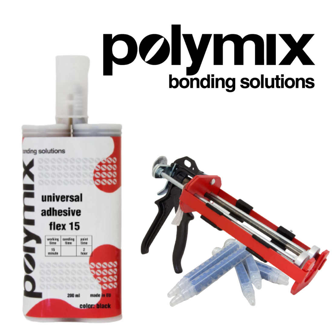 Polymix Ultra Fast Automotive Clear Plastic Repair and Adhesive Cartridge