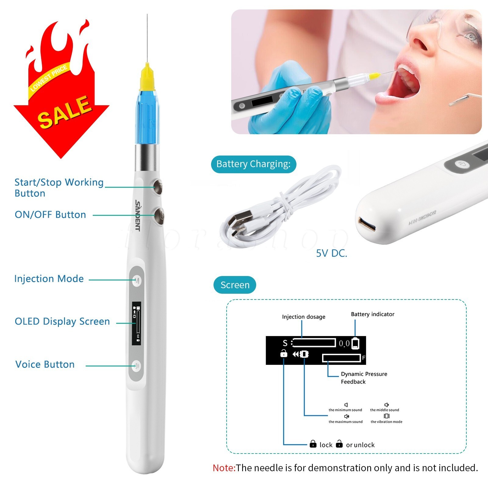 Woodpecker Style Dental Painless Oral Local Anesthesia Device anestesia Pen uk