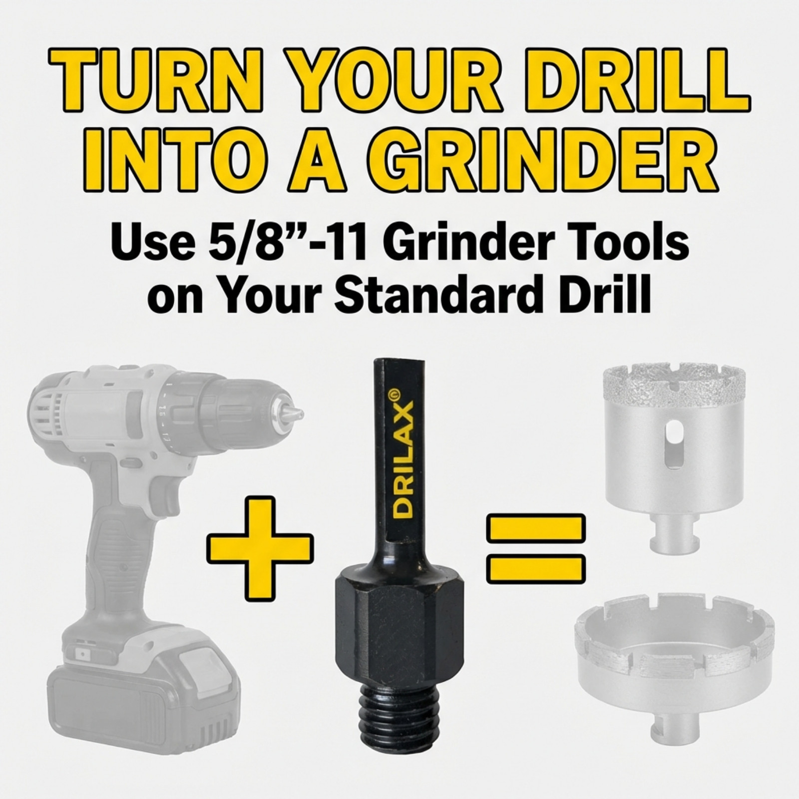 5/8 inch 11 Arbor Adapter Core Drill Bit Grinder Polishing Backer 3/8 Shank