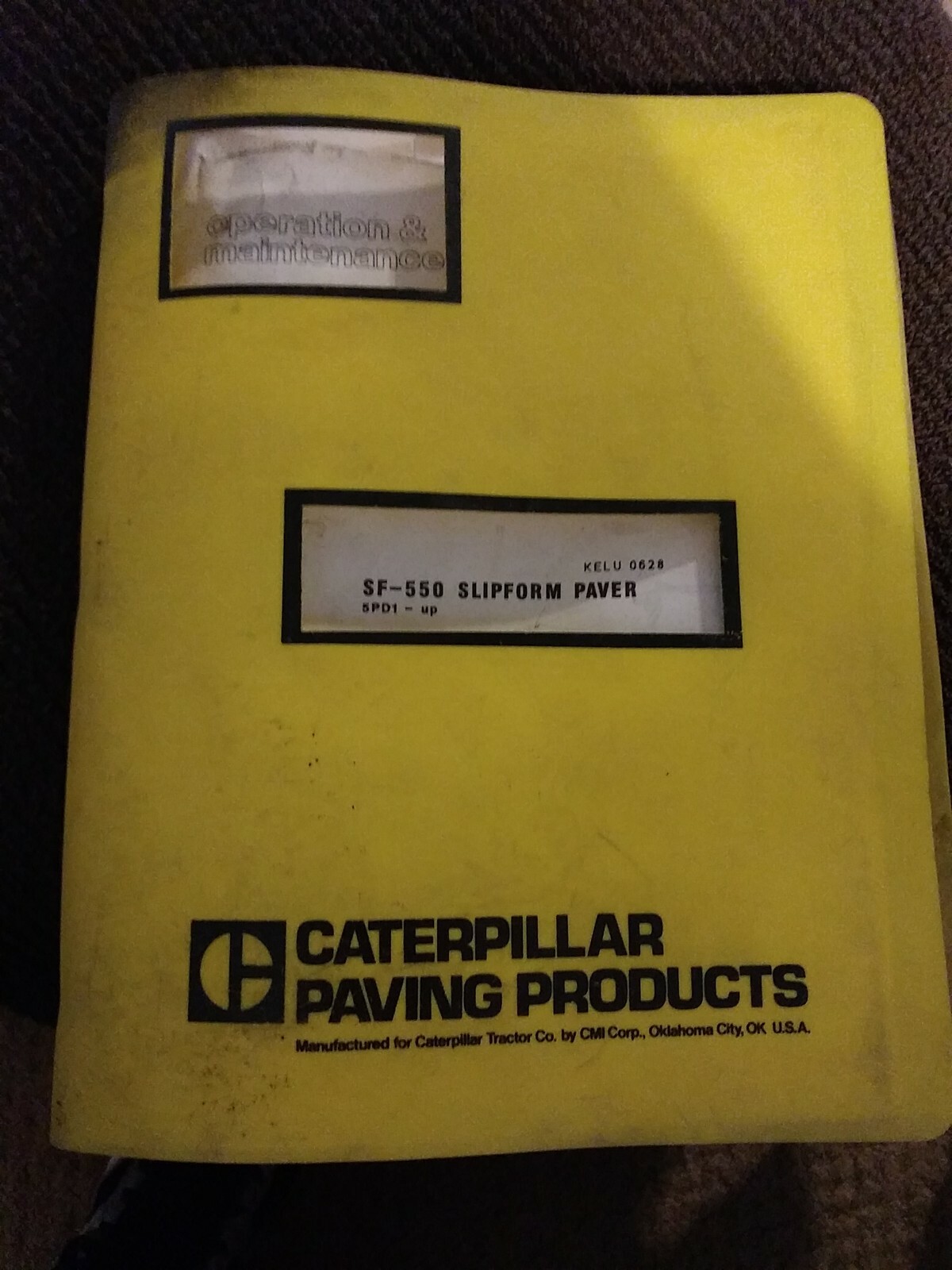 Caterpillar SF-550 SF550 Slipform Paver Operation and Maintenance Manual