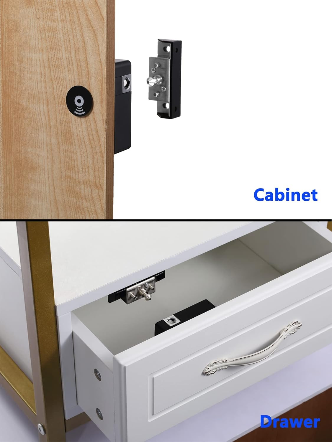 RFID Lock Electronic Cabinet Lock with USB Cable – Hidden DIY Lock for Wooden Ca