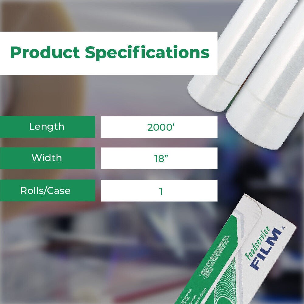 18 x 2000′ Food Service Film 1 Roll/Case