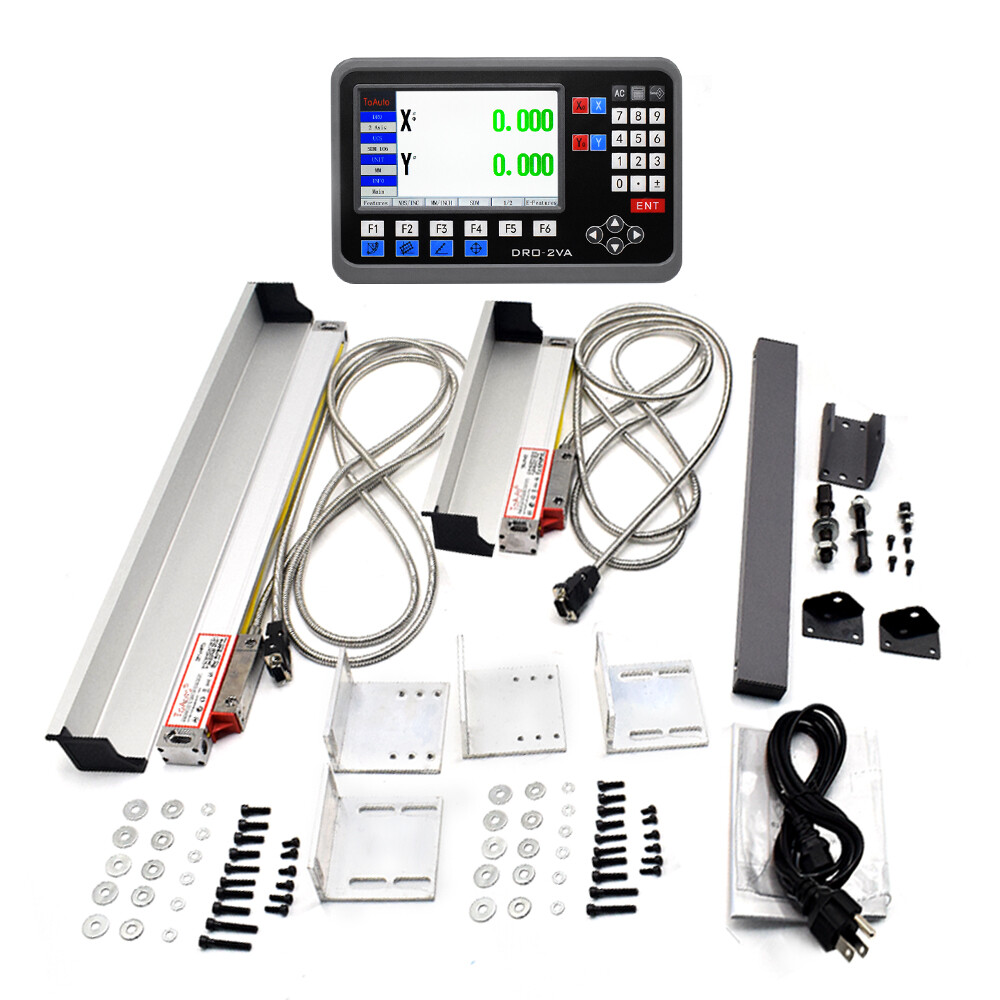 TOAUTO 2 Axis LCD DRO + 2pc Linear Scales Digital Readout full kit for Lathe,US