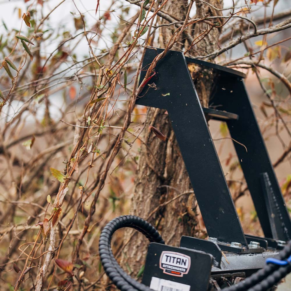 Titan Attachments Post and Tree Puller for Skid Steers, Includes Push Bar Guard