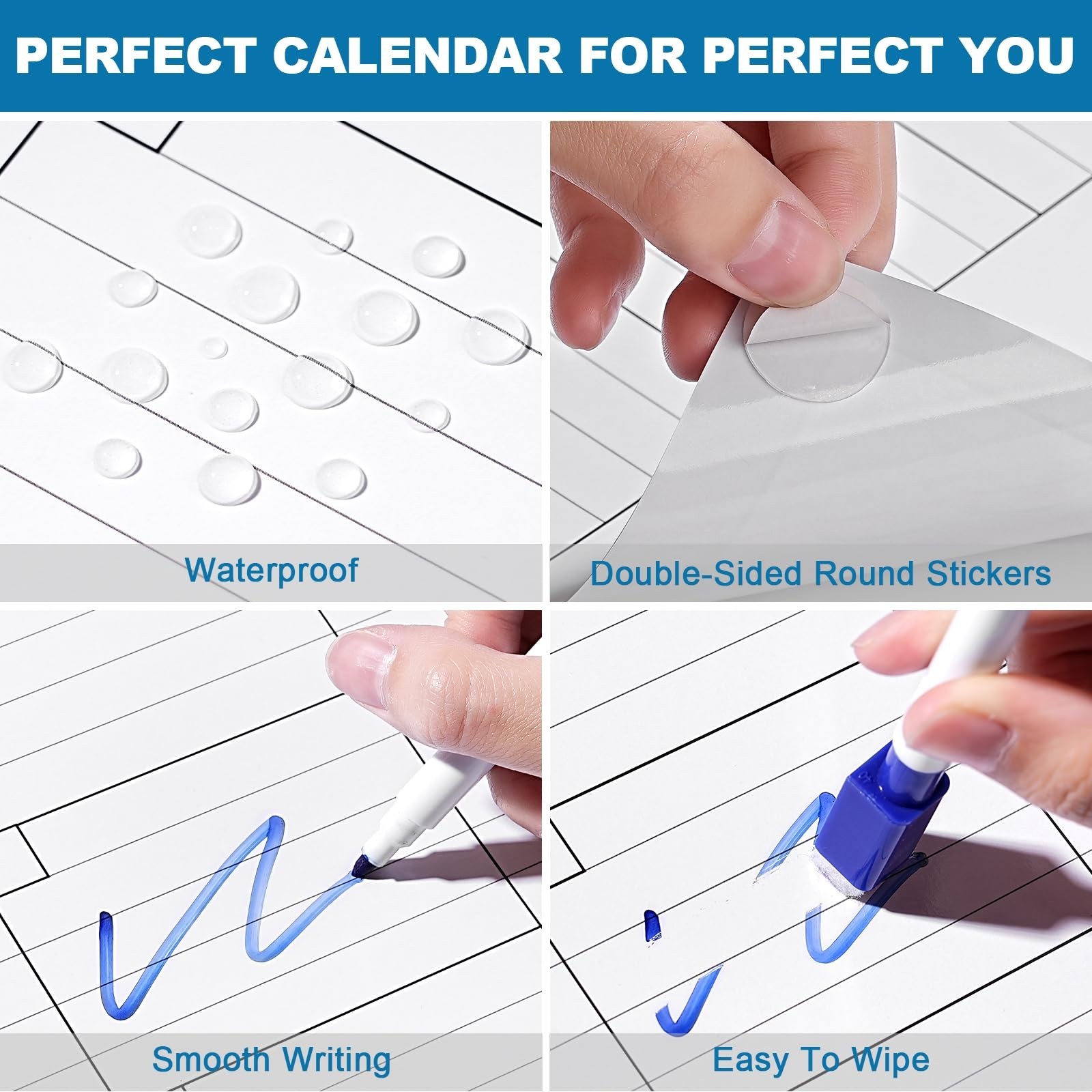 Large Dry Erase Calendar for Wall – Undated 3 Month Wall Calendar, 28″ x 40″(…