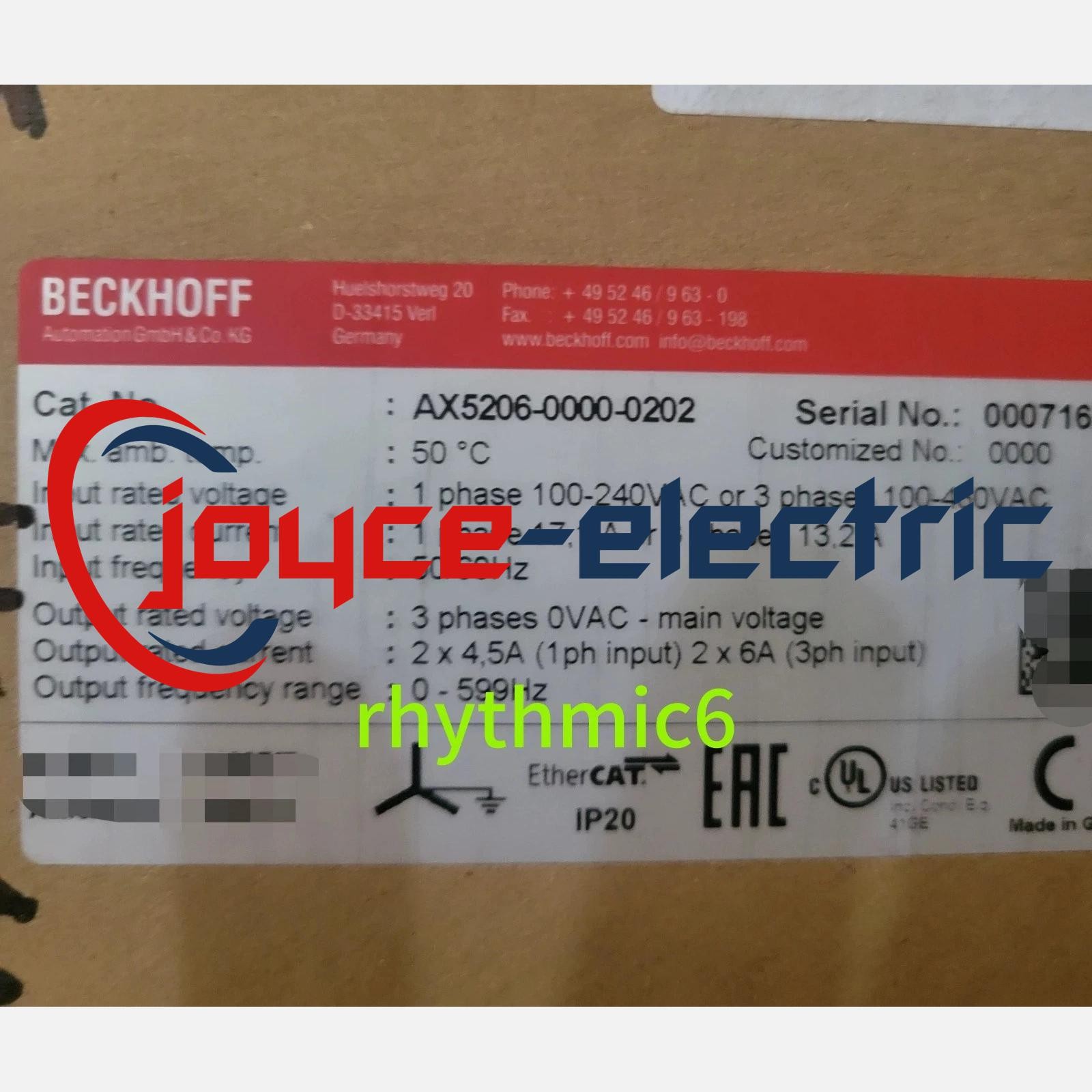 Brand New AX5206-0000-0202 servo drive AX5206-0000-0202 DHL