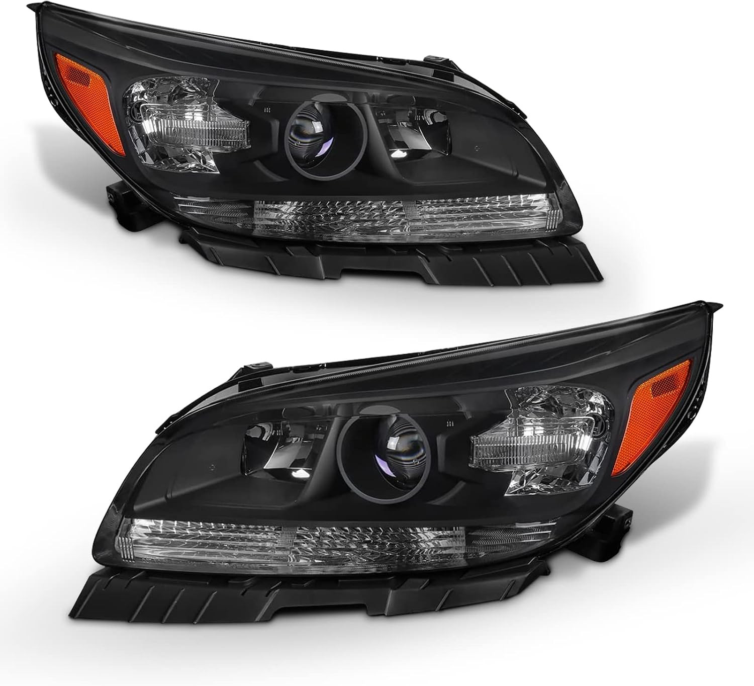 2013-2016 Chevy Malibu Limited Headlight Assembly Pair Black Amber Left Right