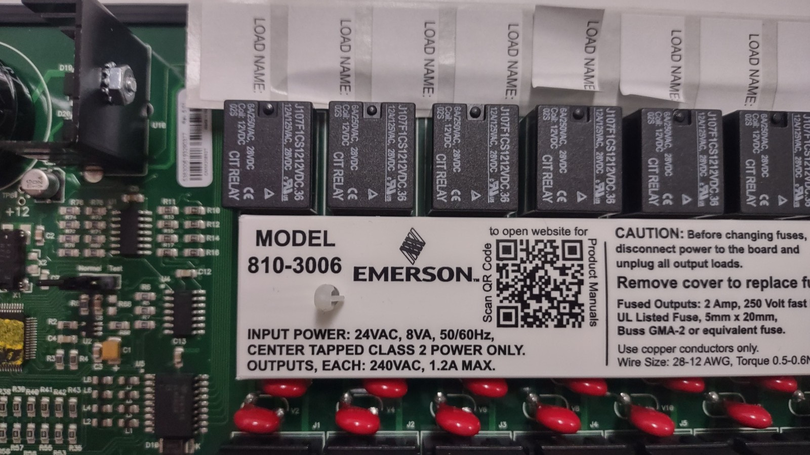Emerson CPC Relay Output Board 8RO 810-3006in static shield pkg Free Shipping