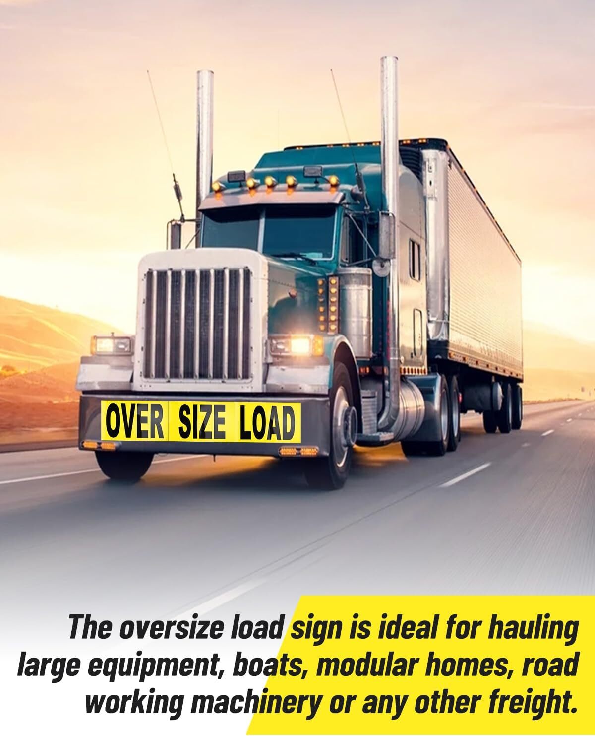 12″x 60″ 3 piece Magnetic Oversize Load Sign for Car Truck Van Safety Vehicles