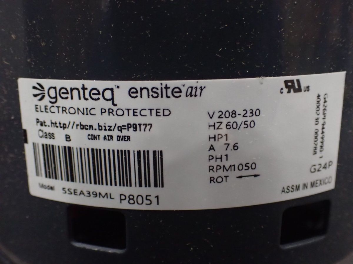 GENTEQ 5SEA39MLP8051 Blower Motor ECM X13 1 HP 208-230V 7.6A 1PH 1050 RPM