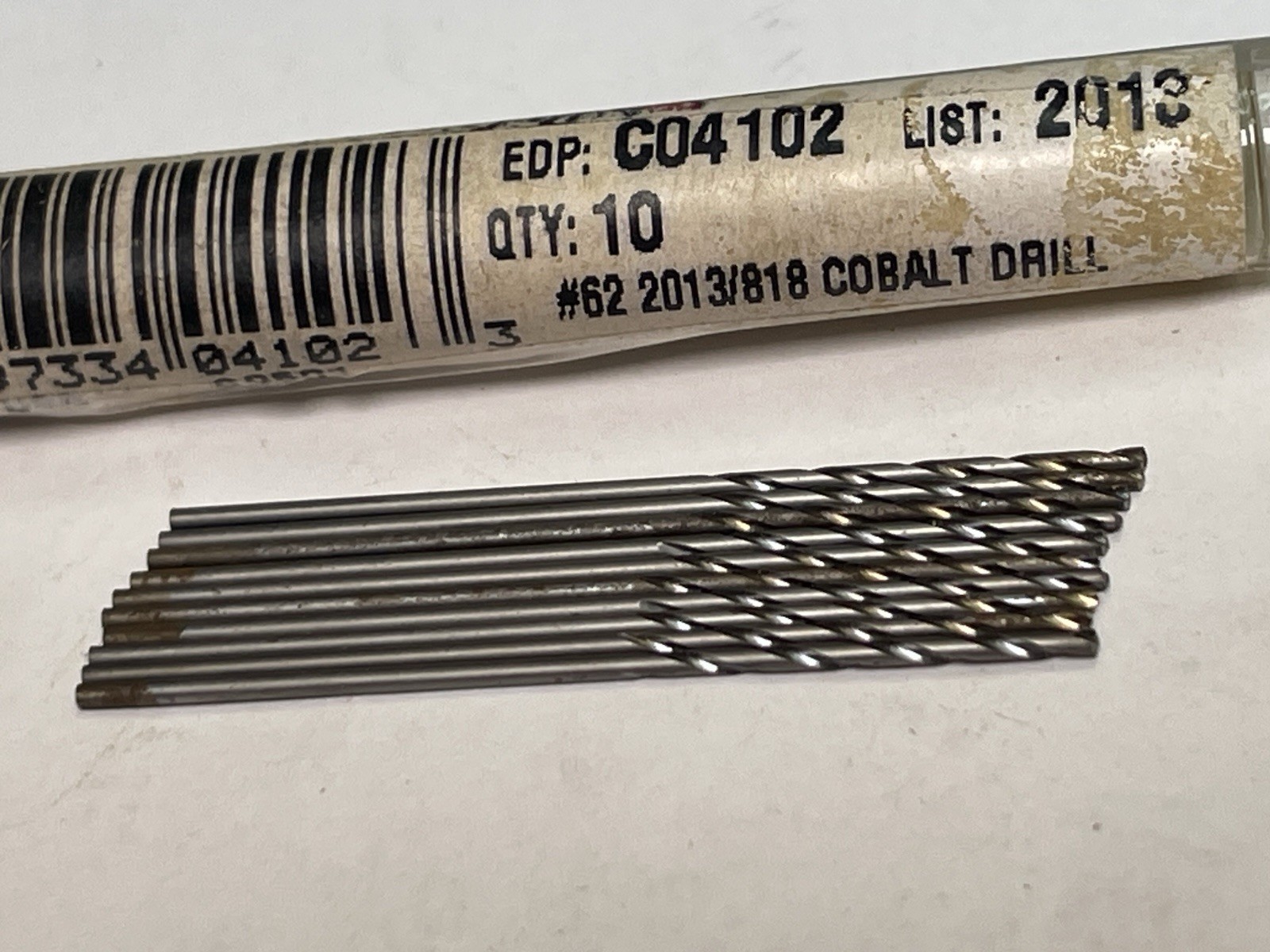 CLEVELAND Micro Cobalt Drill Bit #62 (0.0380) 130° Qt.10 (26MY458)