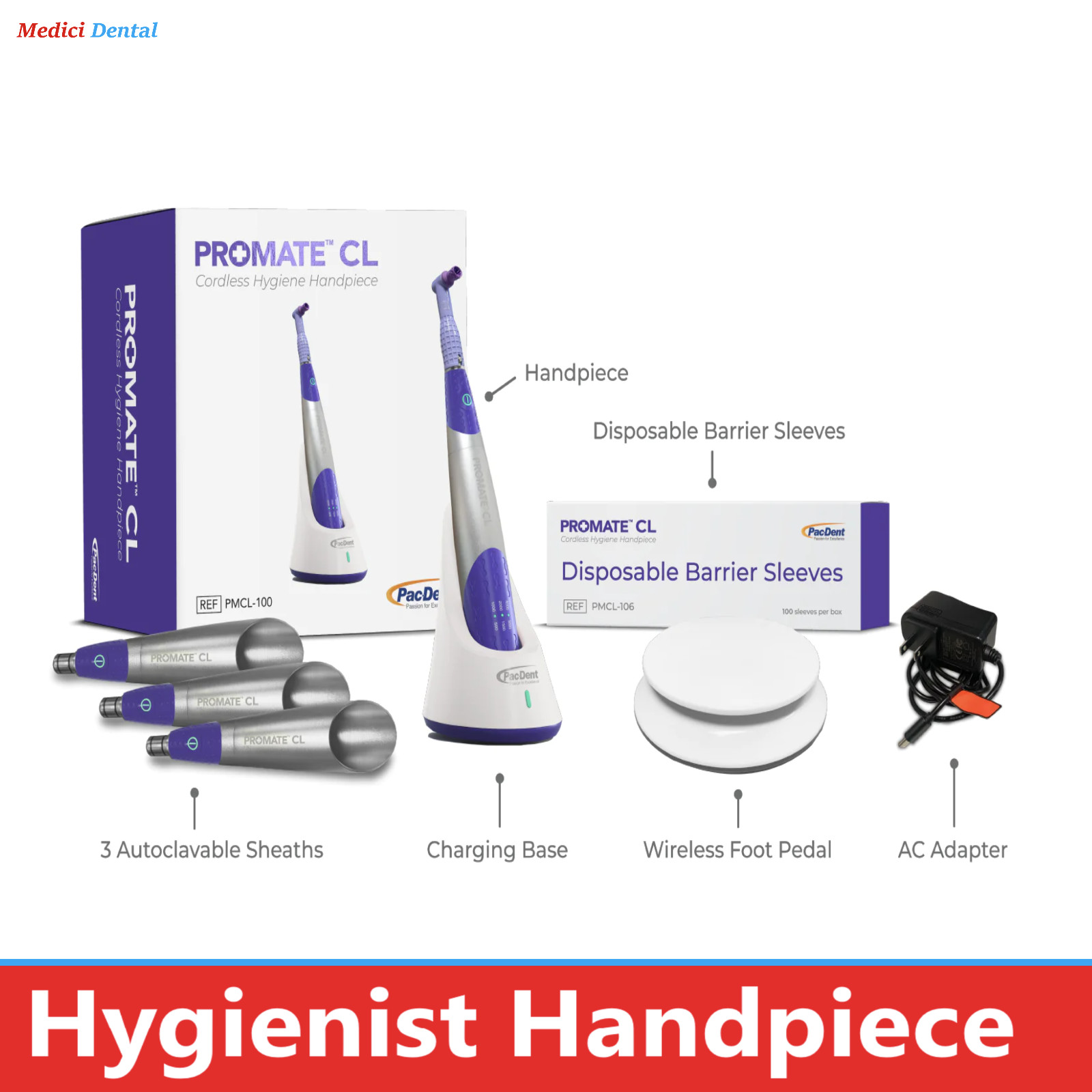 DENTAL HYGIENE PROPHY PROMATE CL CORDLESS HANDPIECE KIT PacDent -2 Year Warranty