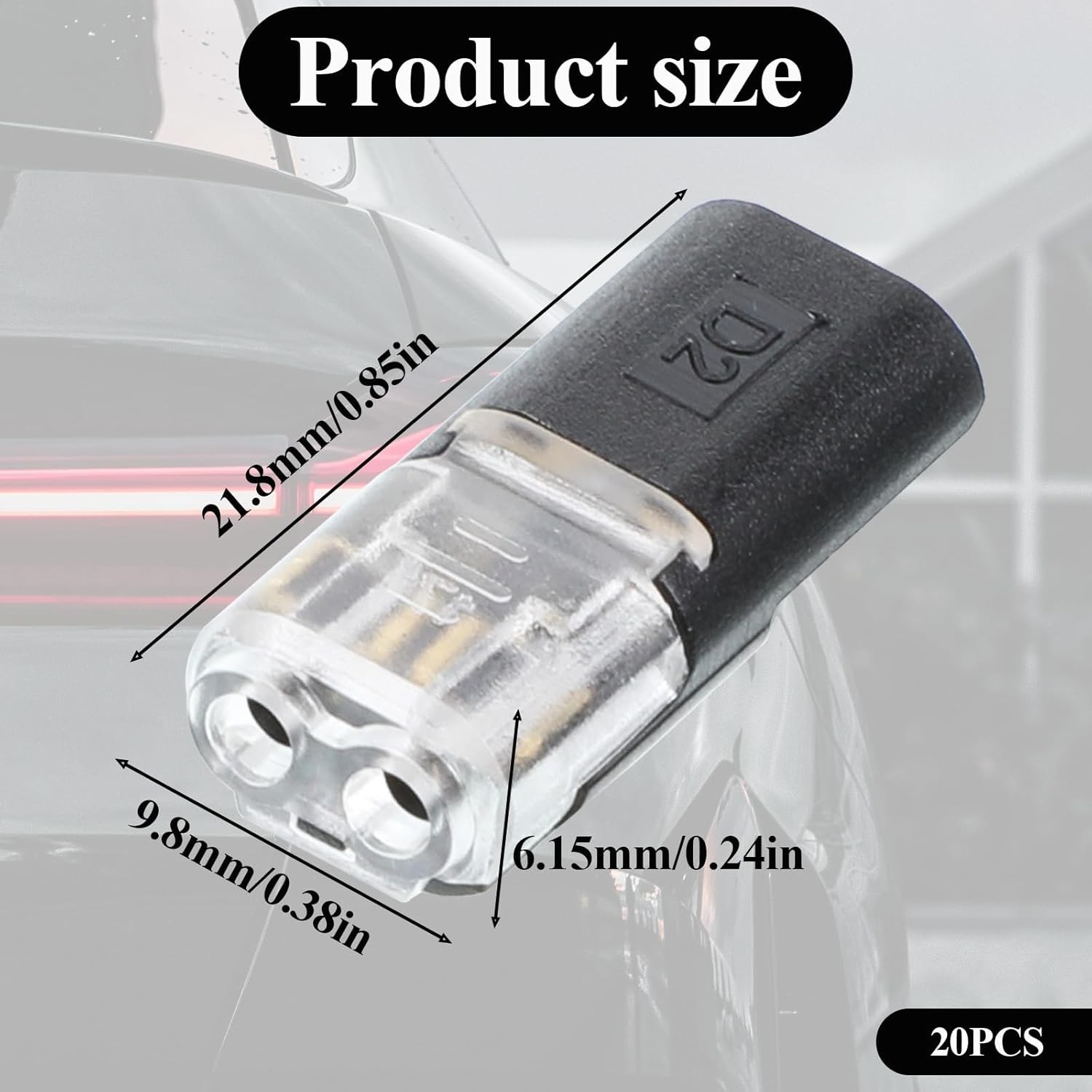 20/50 PCS Double-Wire Plug-in Connector, Quick Solderless Wire Splice Connecto