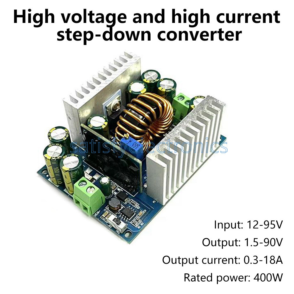 500W Buck Converter Step Down CCCV DC12-95V to DC1.5-90V Adjustable Power Module