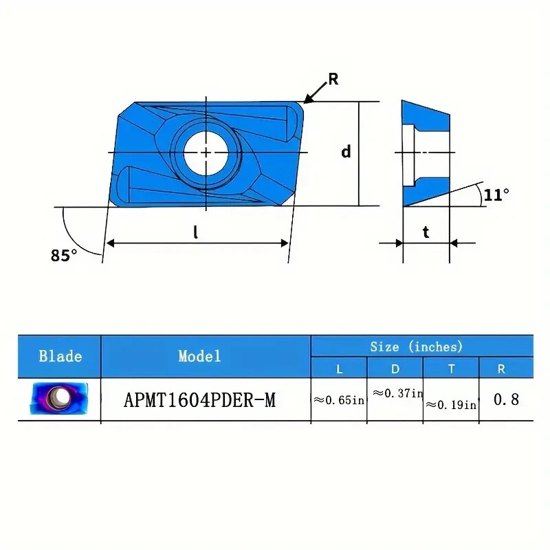 50pcs APMT1604 PDER-DP Carbide Inserts for 400R Milling Nano Blue HRC65