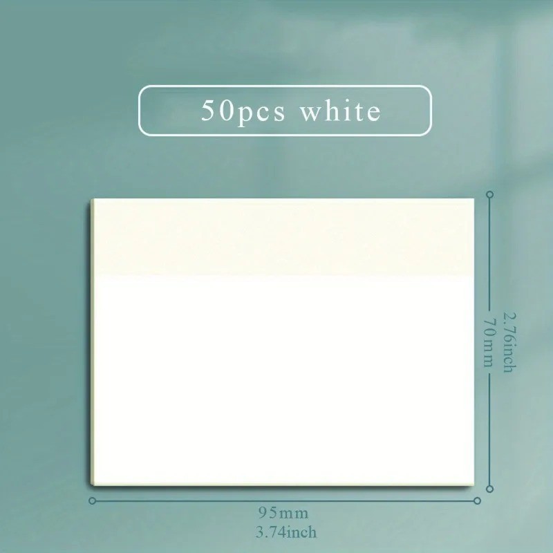 50 Sheets Transparent Sticky Notes Waterproof Memo Pad Self Adhesive Notes