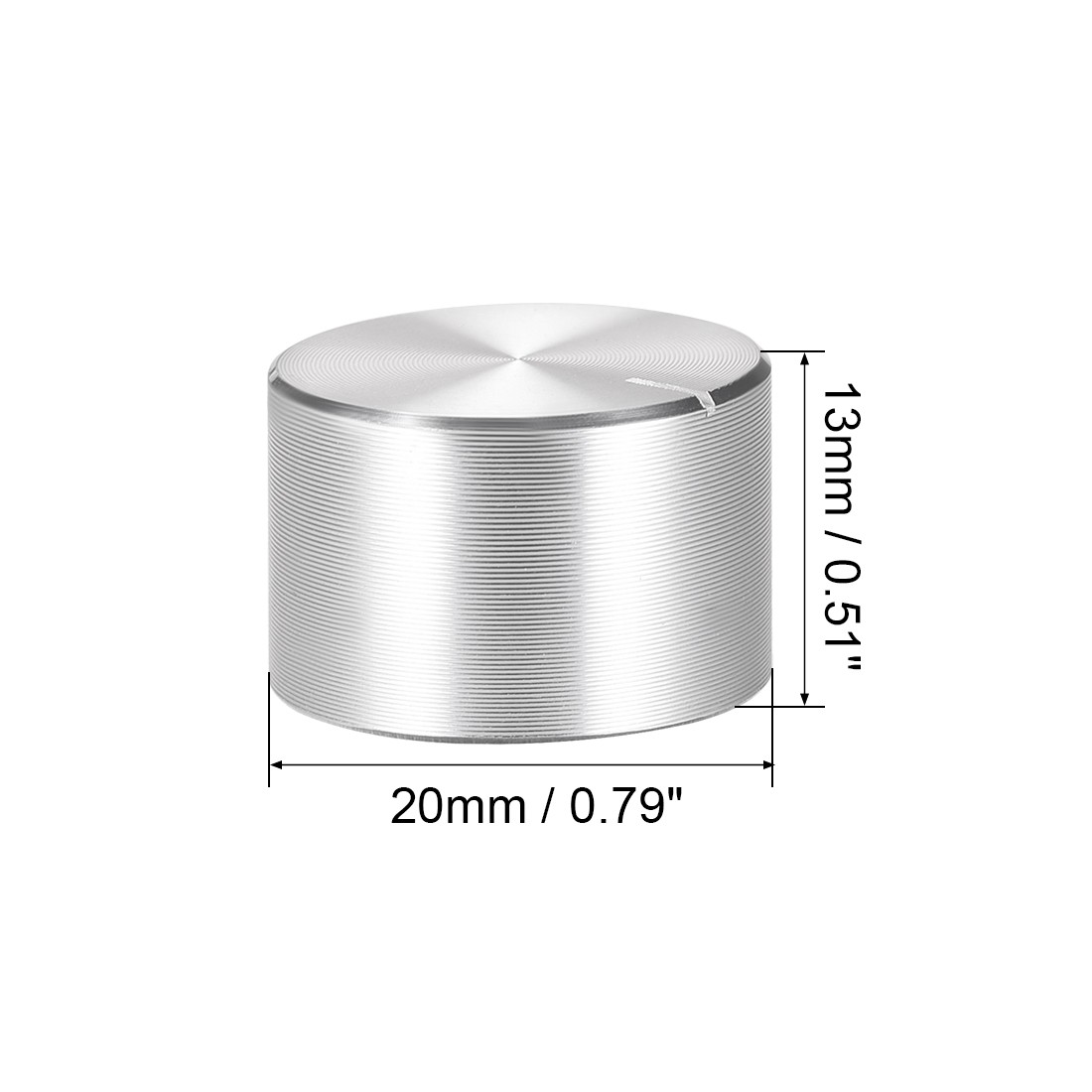 5pcs Potentiometer Knob Silver Tone Smooth Surface 20mmx13mm Volume Control Knob