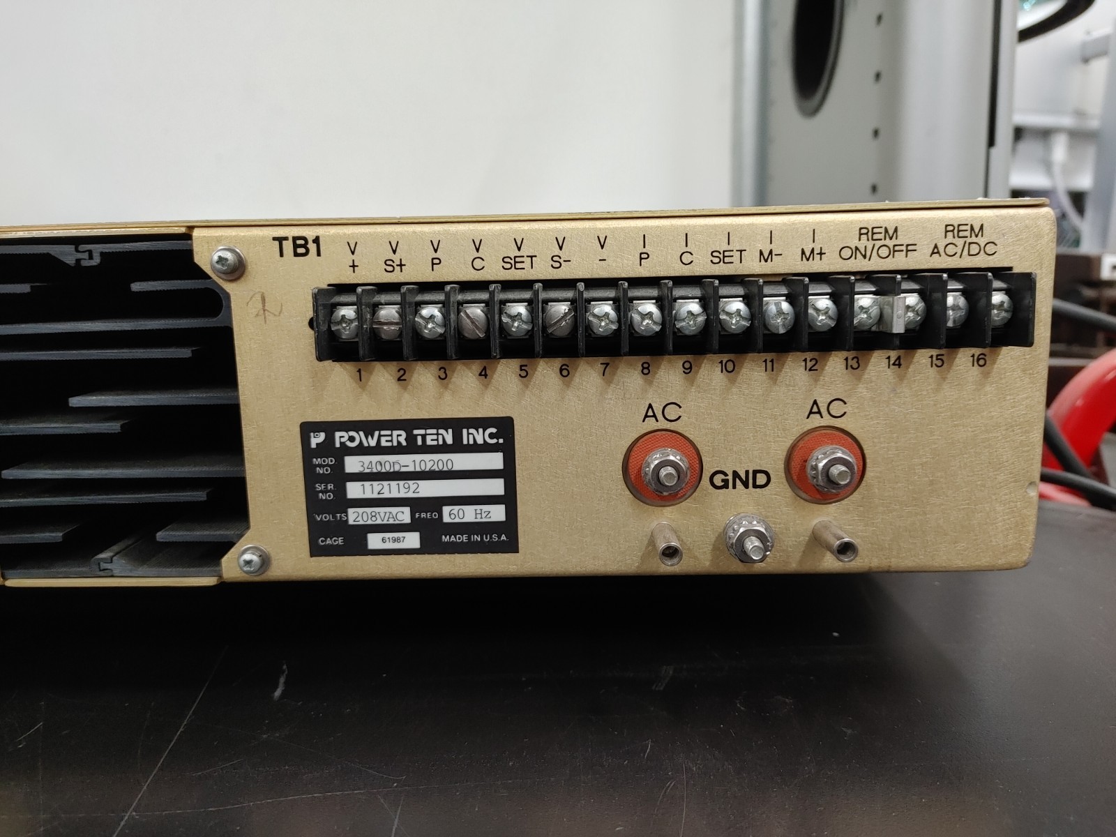 POWER TEN 3400D-10200 0-10 Volts DC 0-200 Amps DC Power Supply