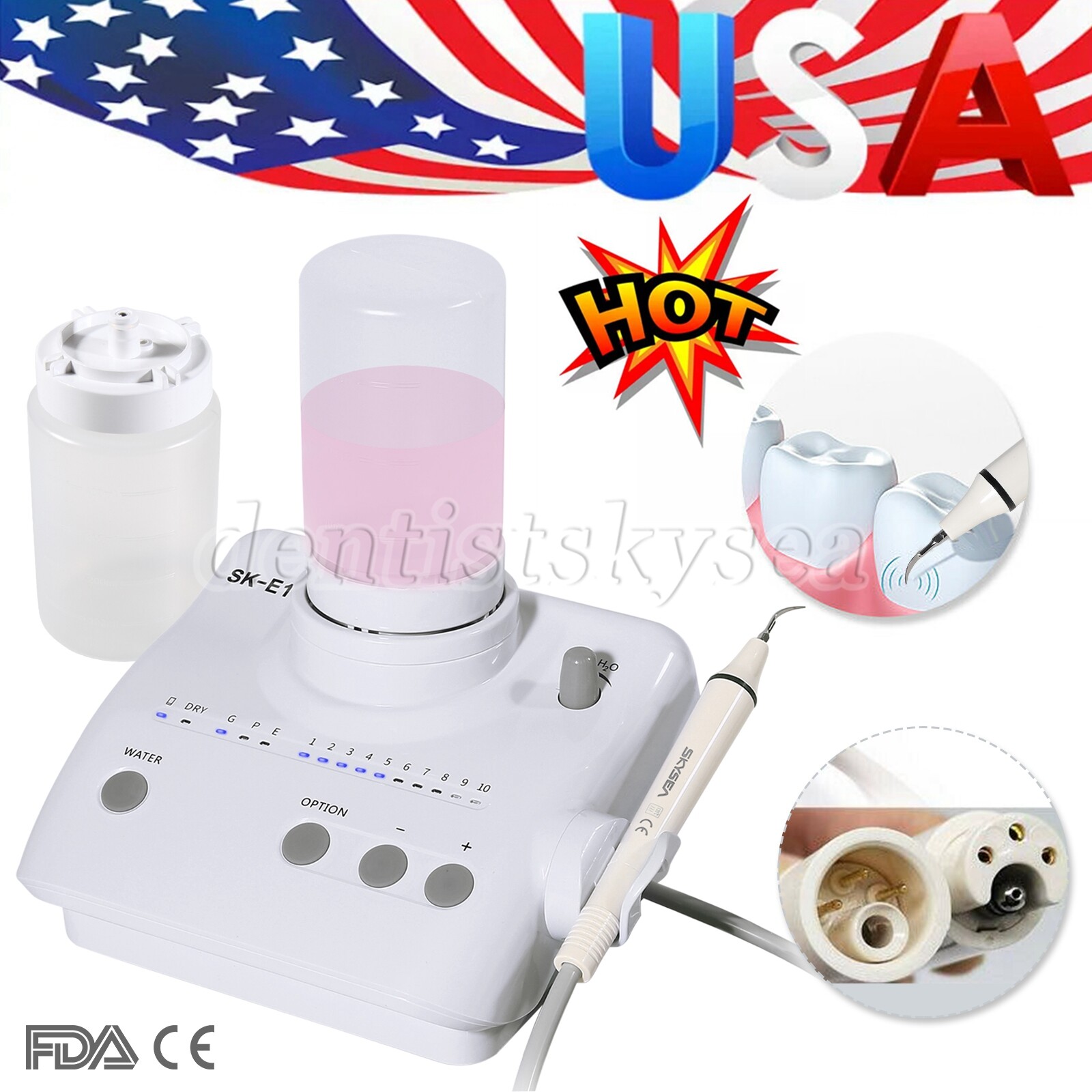 Cavitron Dental Ultrasonic Scaler fit EMS + Handpiece+Tips