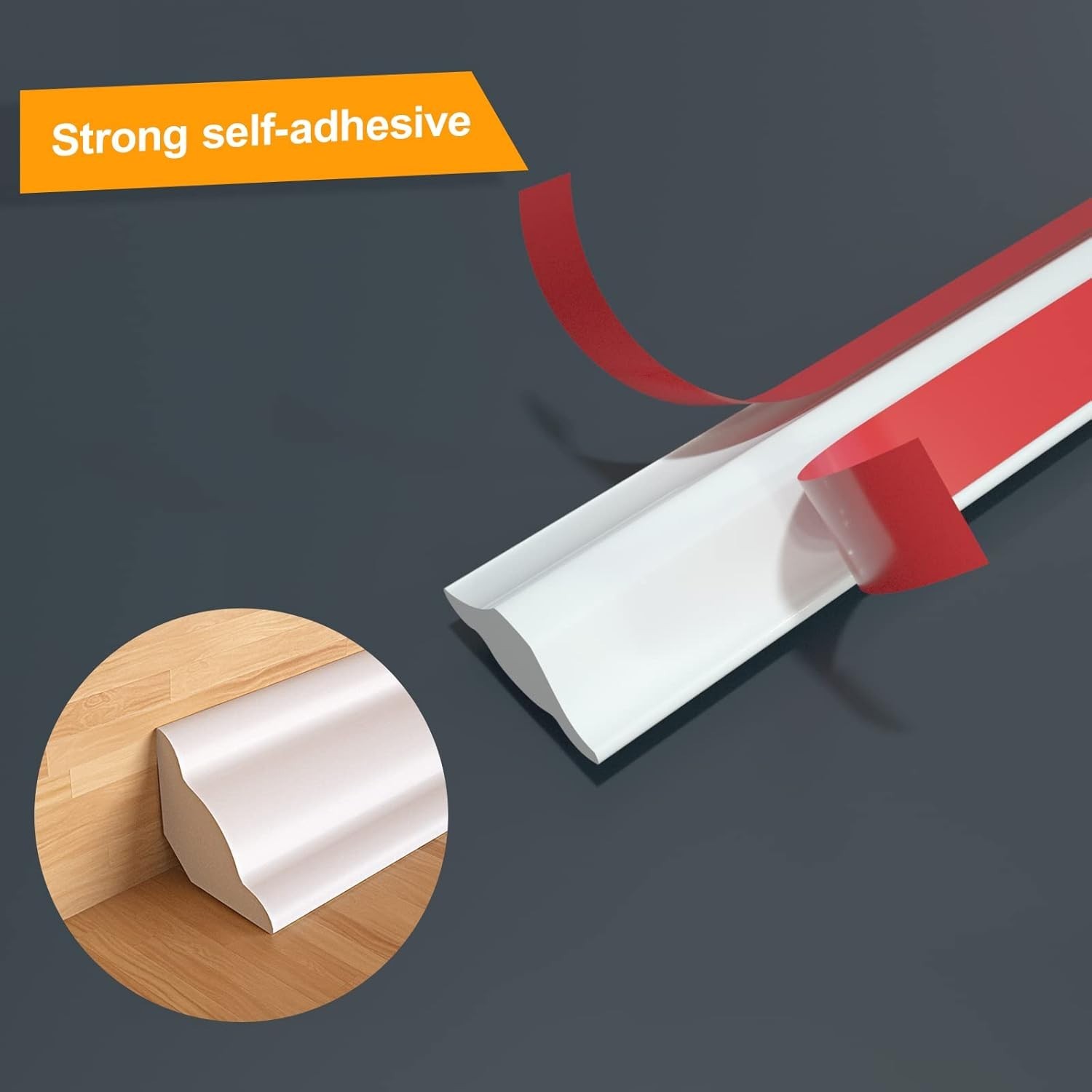 Durable Peel and Stick Trim Strip for Molding – 3/4″ x 16 Ft, Ideal for Any Room