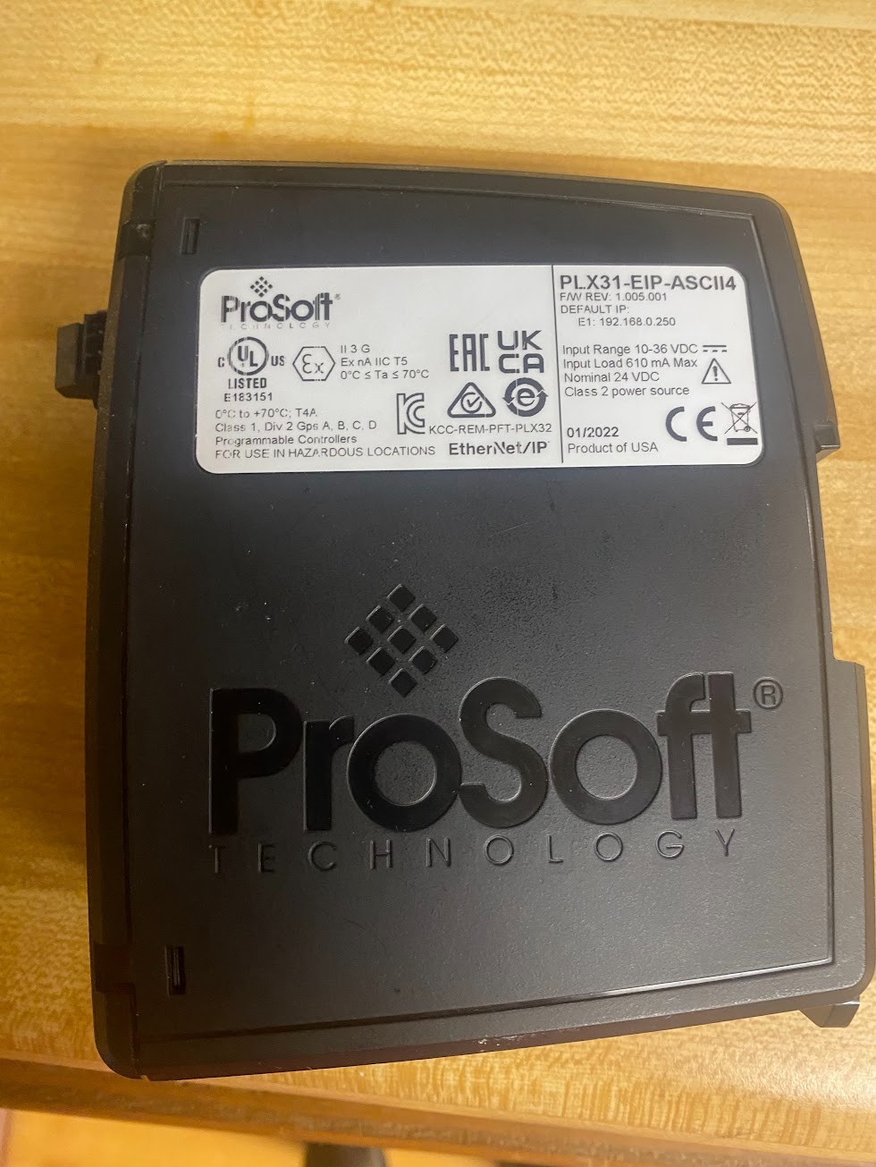 Prosoft PLX31-EIP-ASCII4 EtherNet/IP to ASCII 4 Port