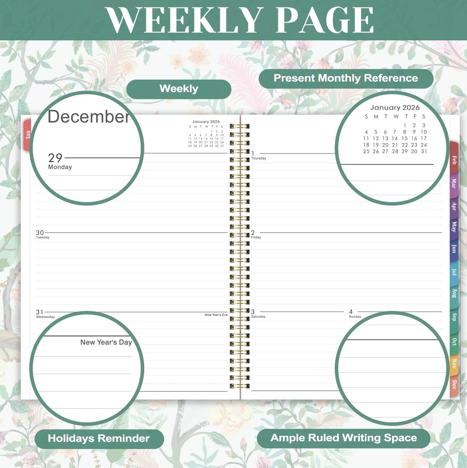 2024-2028 Monthly Planner – 5 Years Calendar from January 2024 to December 2028