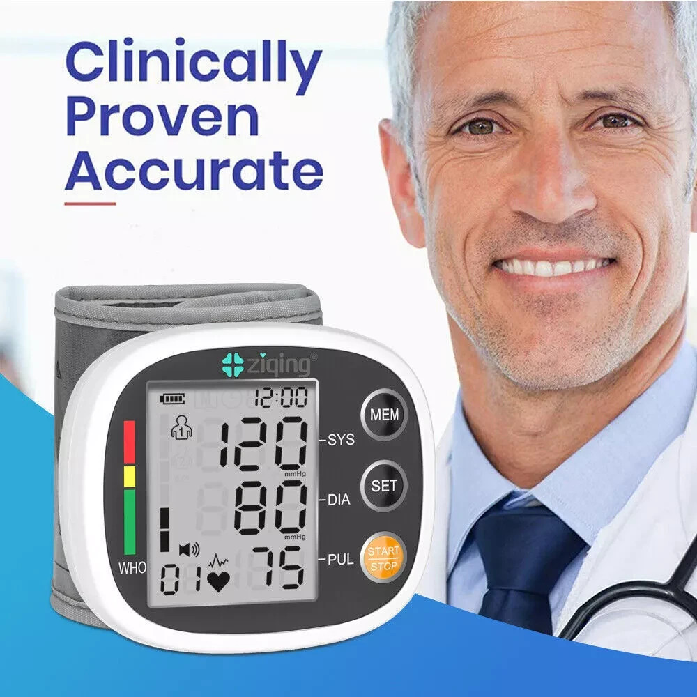 Automatic LCD Wrist Blood Pressure Monitor BP Machine Heart Rate Machine