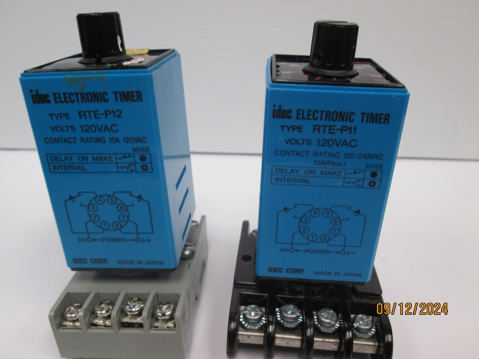 IDEC CORP RTE-P11 & RTE-P12 ELECTRONIC TIMERS