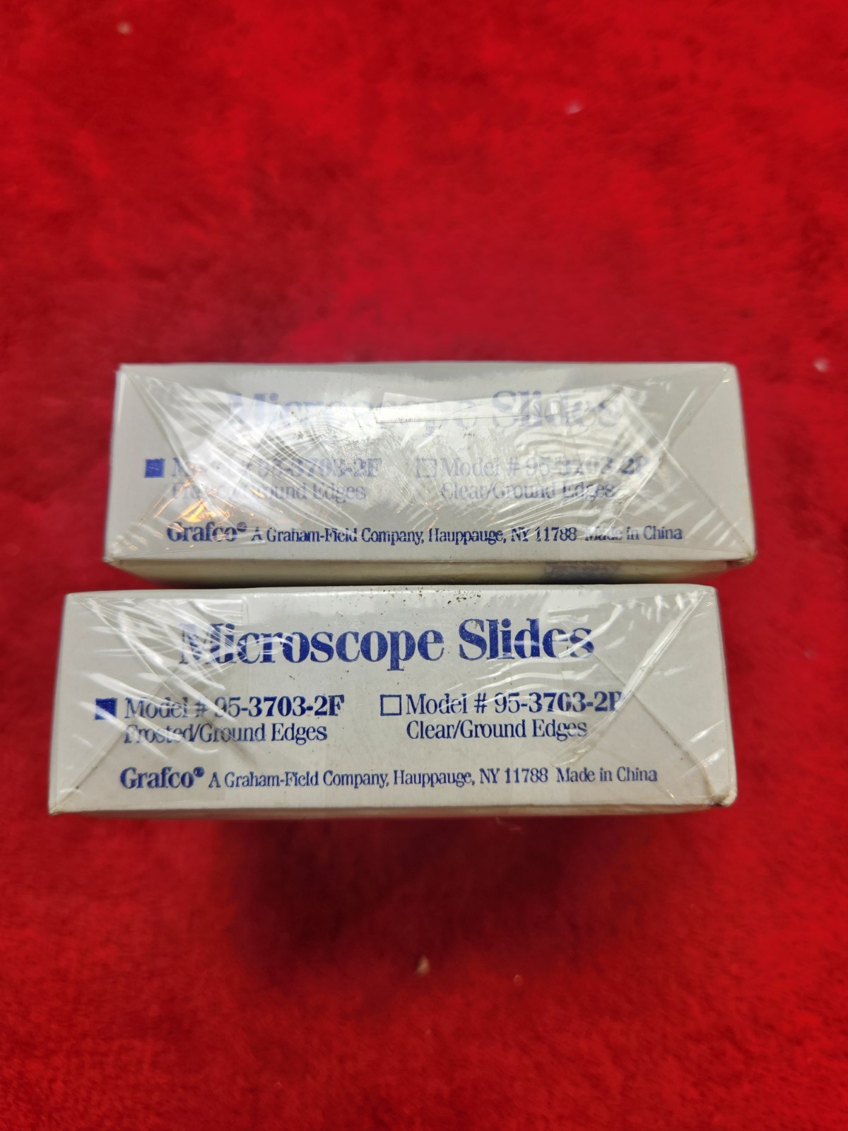 2 Box 72 Grafco Pre-Cleaned White Frosted Microscope Slides with Ground Edges