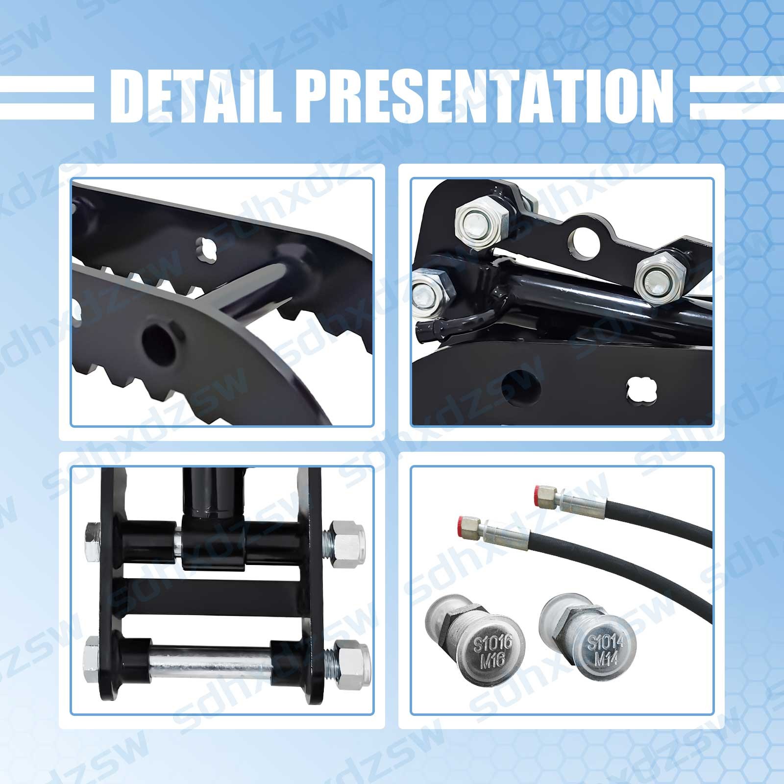 TYPHON Hydraulic Thumb Clip For 0.8Ton-2Ton Mini Excavators Attachments 3-Holes