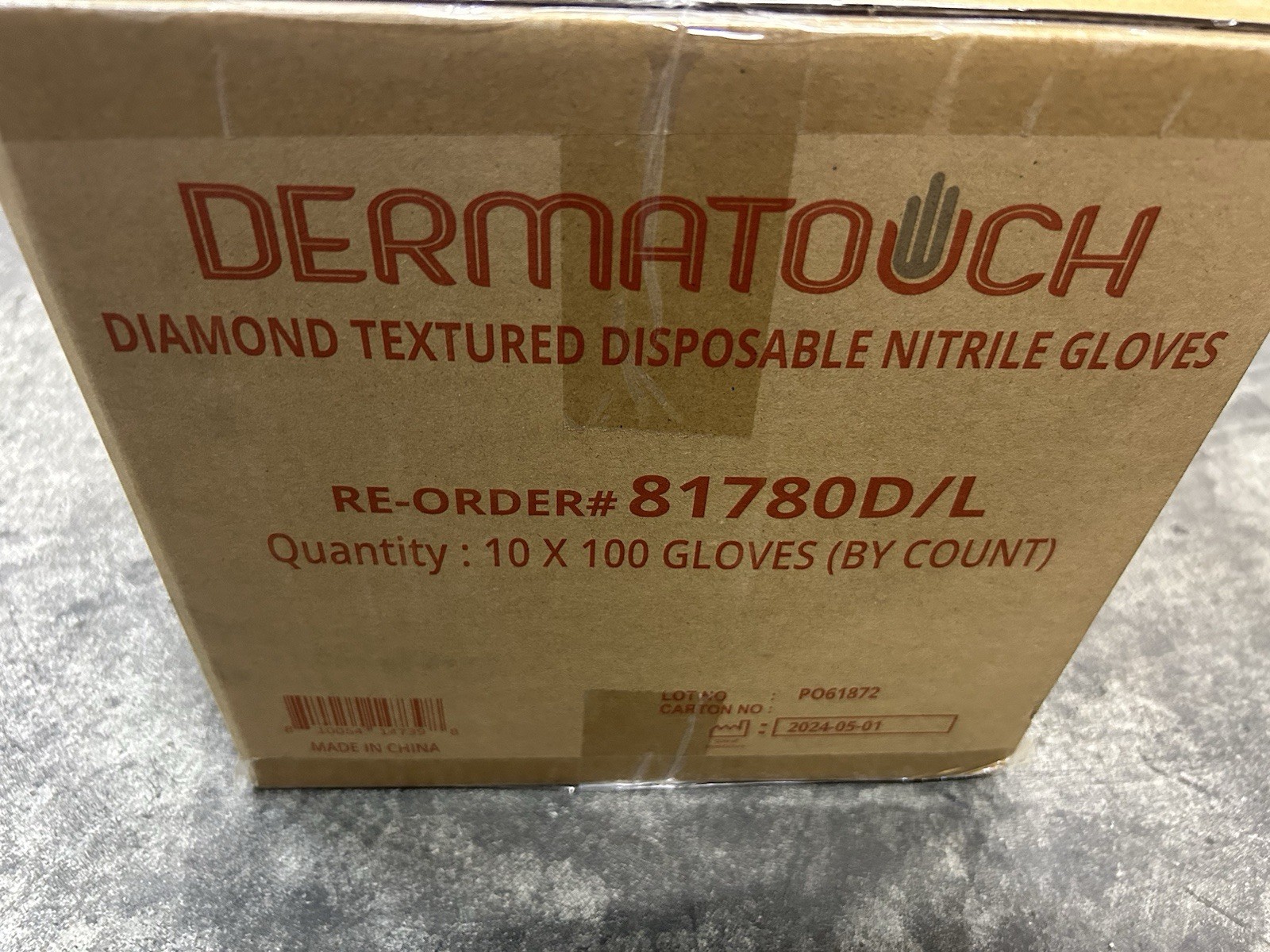 81780D/L 8 MIL Orange Nitrile Diamond Embossed Disposable Gloves 1000/Case