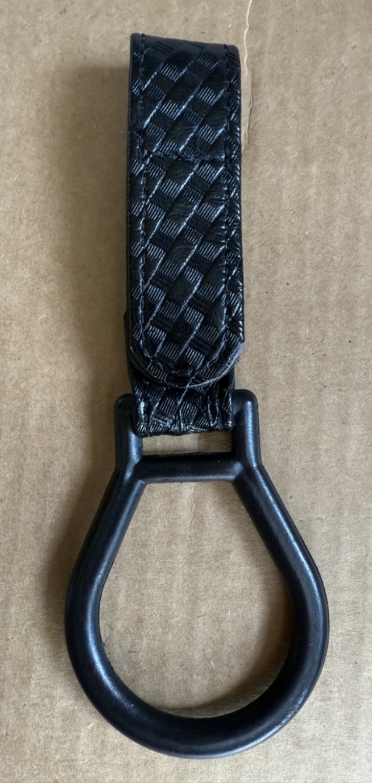 Snap Police Flashlight Belt Loop Holder Basketweave Black