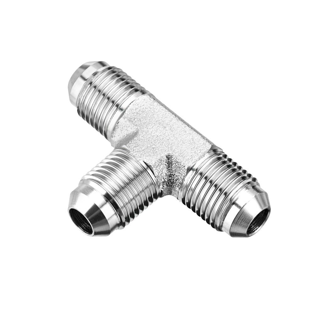 5PCS JIC Male 37° Flare Union Tee Hydraulic Fittings 3/8″ JIC Male x Male x Male