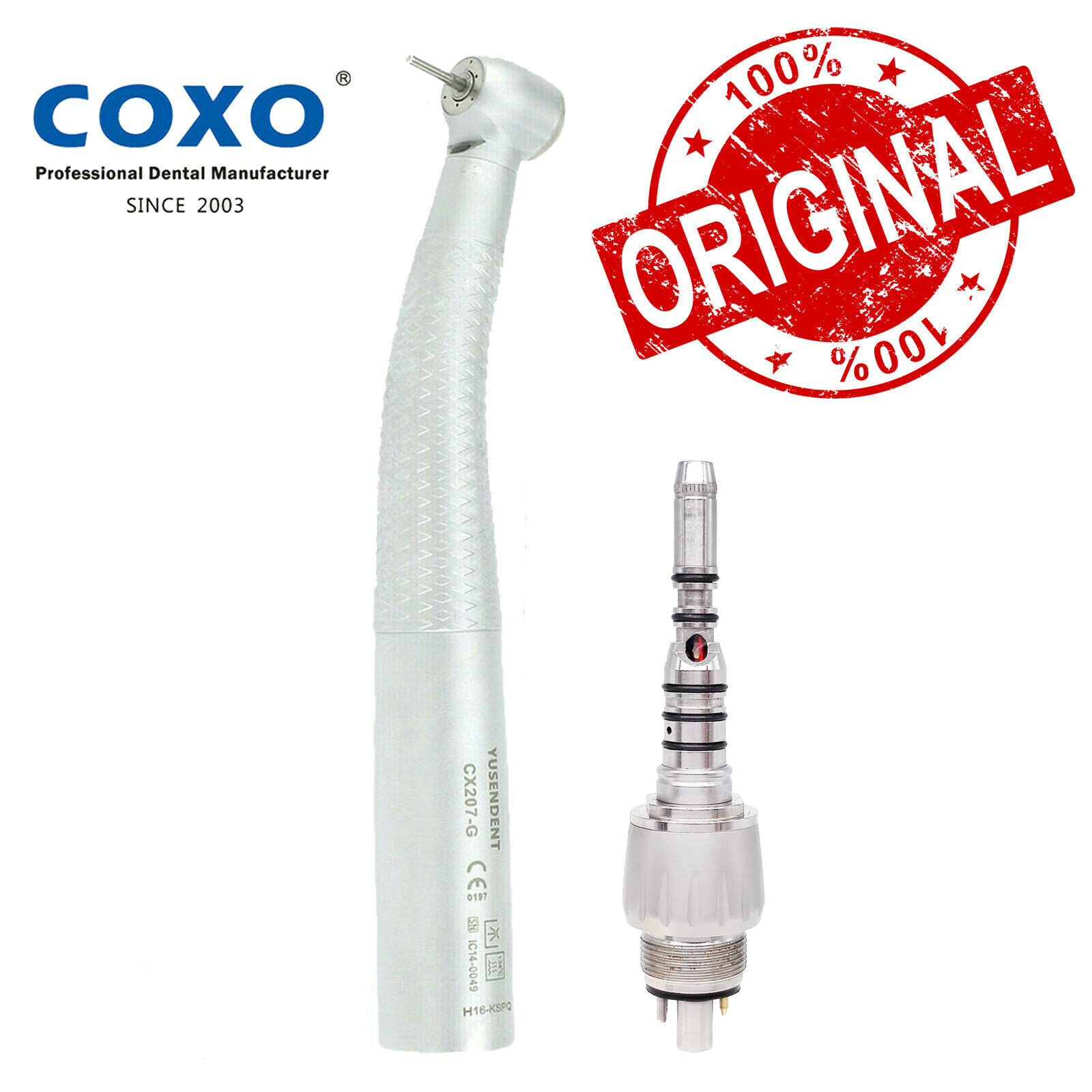 COXO YUSENDENT CX207-G Dental Fiber Optic LED High Speed Handpiece Air Turbine