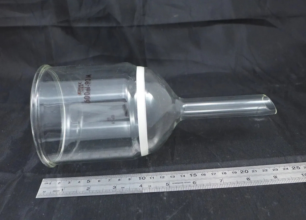 KIMBLE Kimax Glass Buchner Funnel, 600ml, 90mm Med Frit #28400-6002