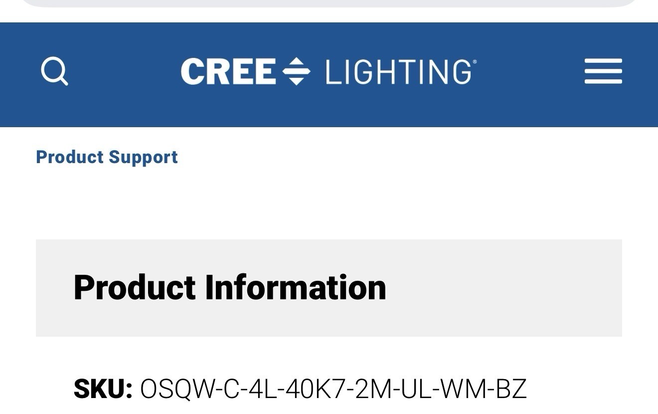 CREE LED OSQW-C-4L-40K7-2M-UL-WM-BZ Wall Pack 4000K Bronze UL Heavy Duty Outdoor